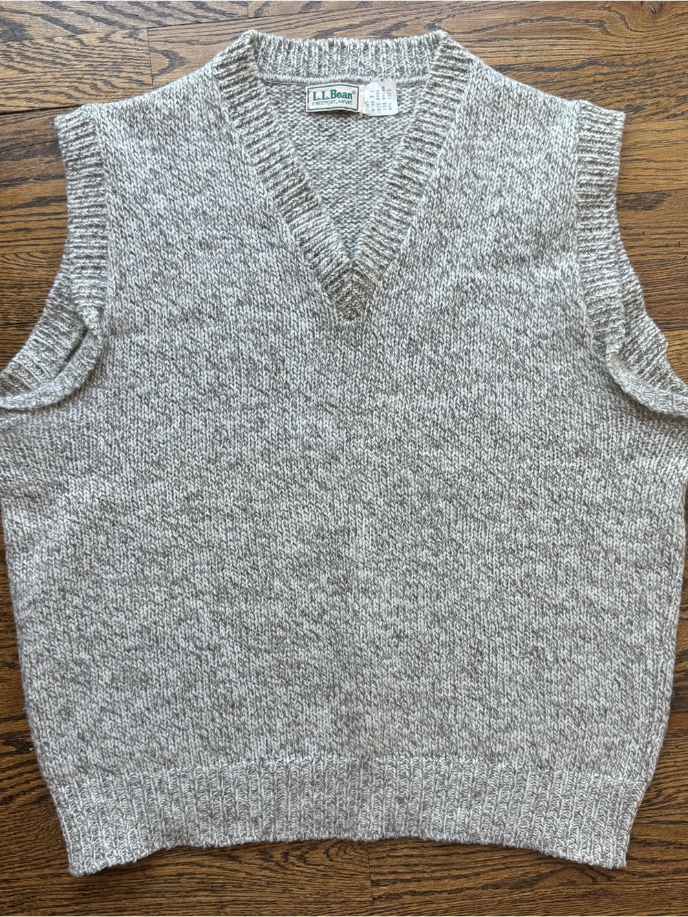 L.L. Bean Wool Vintage Sweater Vest Taupe Mens Large
